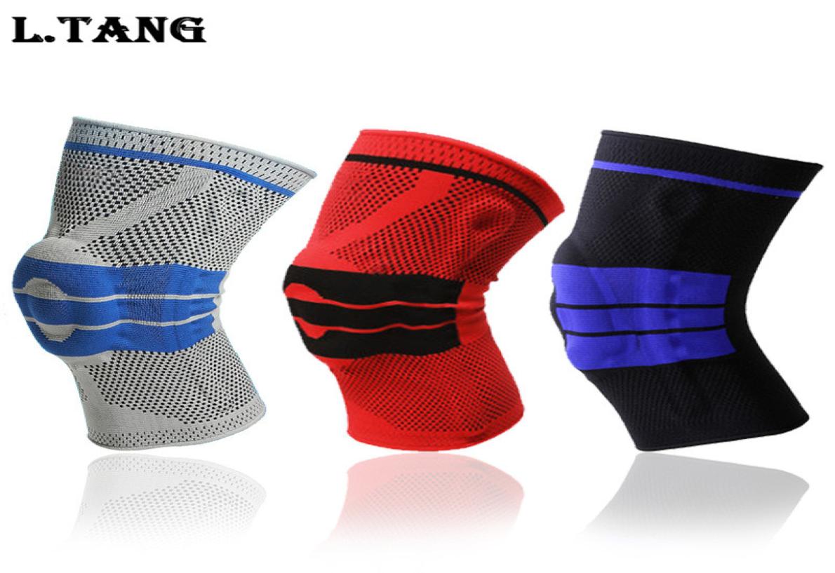 1 Pcs Basketball Knee Pad Sport Safety Football Volleyball Silicone Knee Brace Tape Knee Support Calf Protection L389