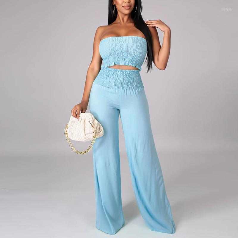 Women' Two Piece Pants 2023 Elegant Solid Sets Women Sleeveless Strapless Crop Top And Long Wide Leg Casual Matching Tracksui, Black
Women' Two Piece Pants 2023 Elegant Solid Sets Women Sleeveless Strapless Crop Top And Long Wide Leg Casual Matching Tracksui, Black
