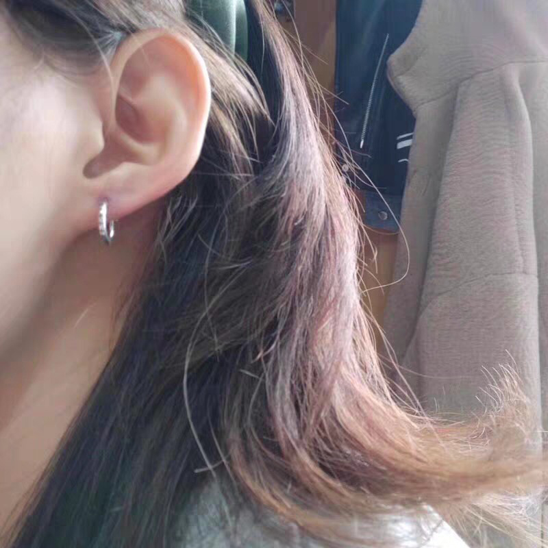E65 S925 Sterling Silver Earrings Fashion Personalized Punk Street Dance Style Cross Flower Letter Jewelry Design Gift for Lovers