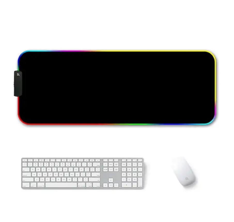 Gaming Mouse Pad RGB LED Glowing Colorful Large Gamer Mousepad Keyboard Pad NonSlip Desk Mice Mat 7 Colors for PC Laptop