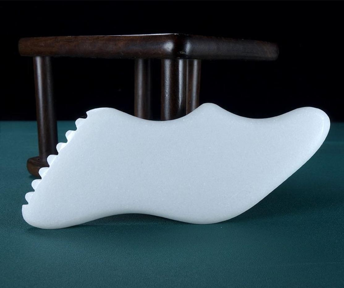 Directly factory White Jade Bian stone Gua Sha Scraping board Guasha Massage Tools Bain Stone massage rocks