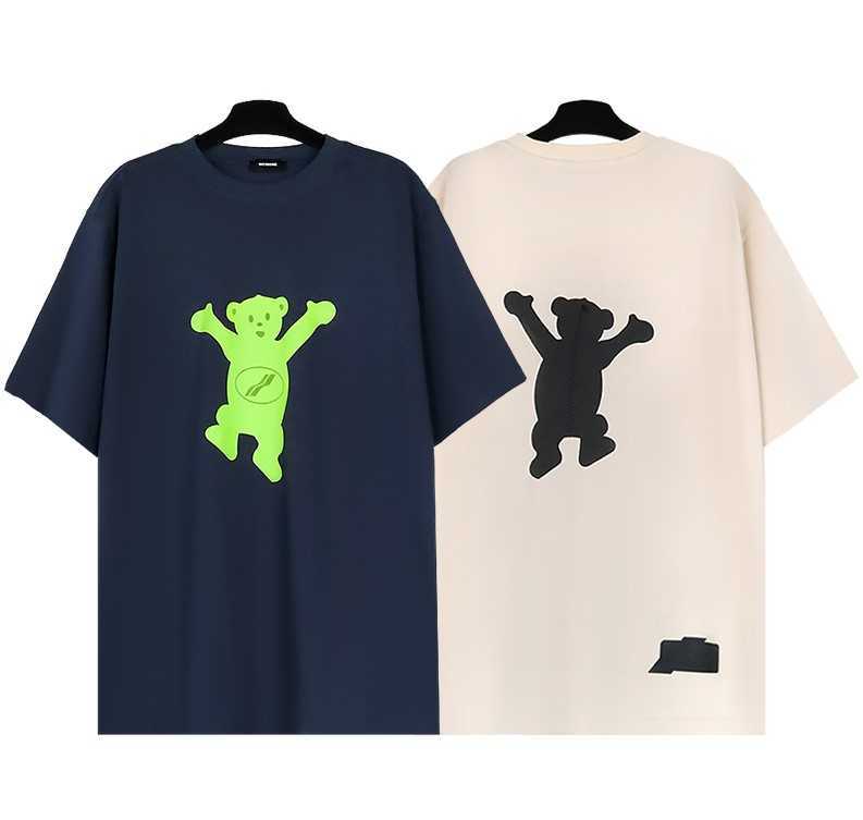 We11done bear short sleeve t-shirt China-Chic teddy bear flocking printing cotton high fitting loose tee, Apricot
We11done bear short sleeve t-shirt China-Chic teddy bear flocking printing cotton high fitting loose tee, Apricot