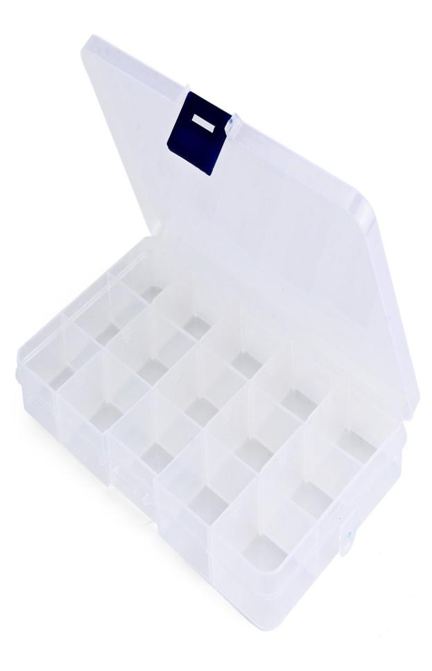 Whole Fishing Tool Box Transparent Plastic Storage Box 15 Compartments Jewelry Earring Tool Containers Sea Fishing Tackle Box