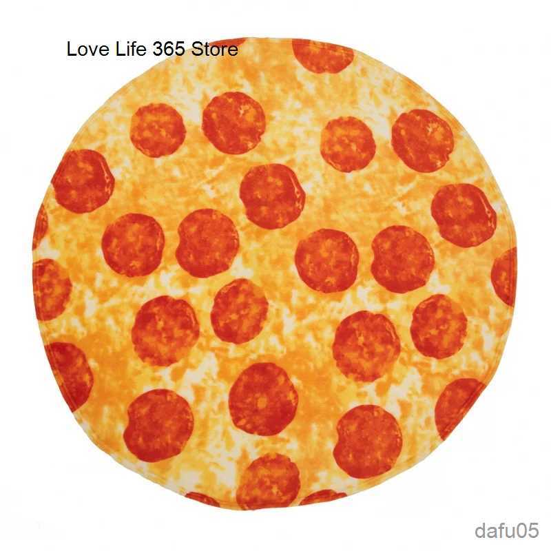 Blankets Swaddling 1pc Tortilla Blanket Pepperoni Pizza Round Realistic Donut Soft Warm Cookies Lavash For Bed Sofa Travel Gift Adult Kids R231106