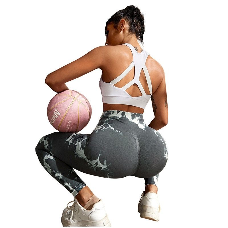 Yoga Outfits Seamless Tie Dye Leggings Women Sexy Fitness Gym Legging Push up High waist Sport Pants Clothing 230406