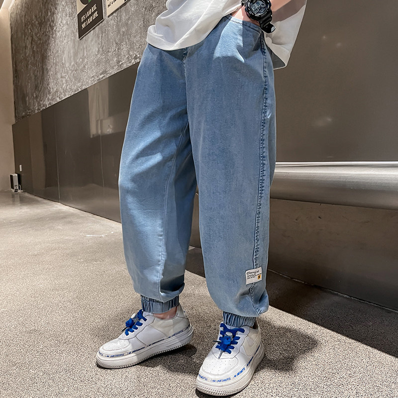 Jeans Summer Boys' Arrival in Korea Thin Full Length Leisure Mosquito Proof Pants High Quality Children's School Solid Trousers 230406