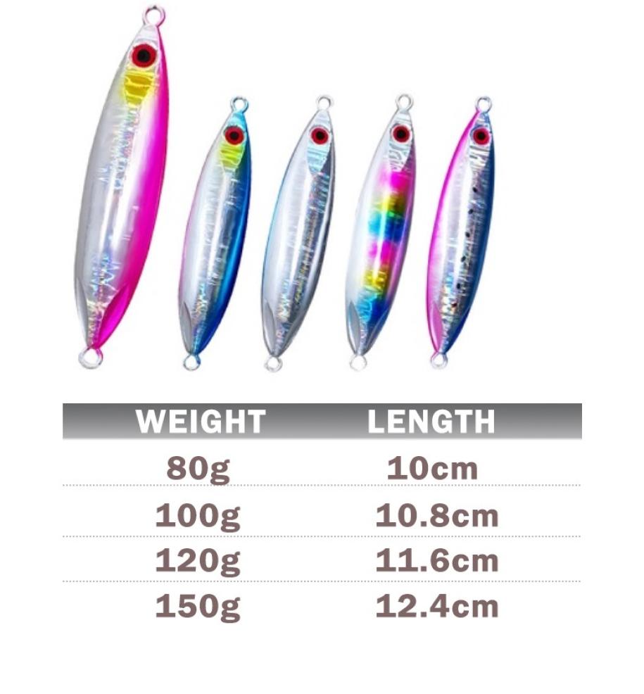 Slow Fall Pitch Lead Metal Flat Fishing Jigs Lures Sinking Vertical Jigging Bait for Saltwater Tuna Kingfish Bass Salmon 80g 100g
