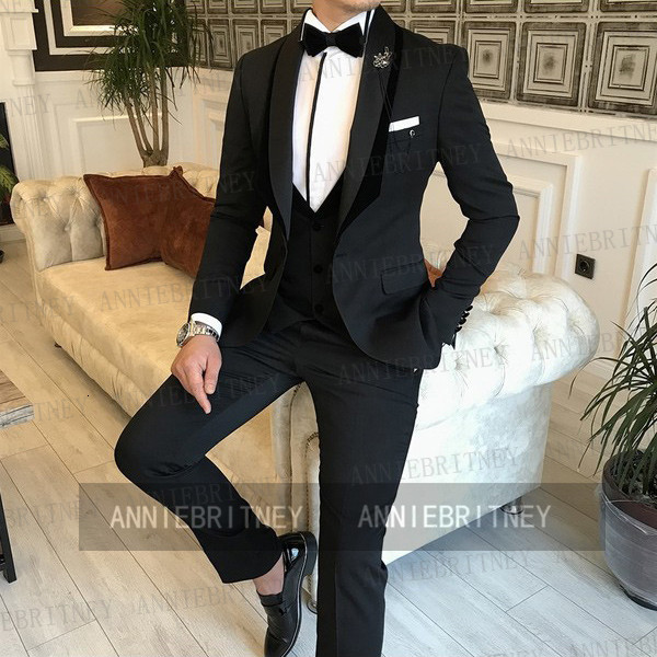 Men's Suits Blazers Royal Blue Set Men's 3 Piece Customized Men's Bridal Dress Evening Dress Fashion Party Business Jacket Tank Top Tro