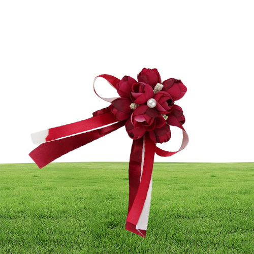 New Men Brooch Artificial Silk Flower with Pearl Design Wedding Prom Corsages and Boutonnieres Suit Accessories G5152140886