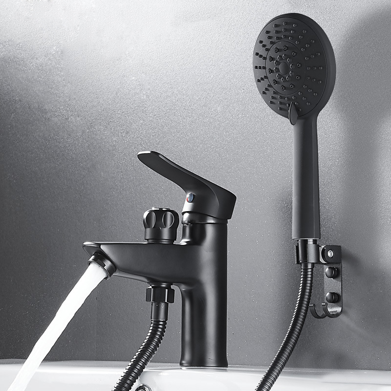 Bathroom Sink Faucets 2 in 1 Basin Faucet Brass Handheld Toilet Bidet Sprayer Cold and Water Mixer Bathtub Tap with Shower Set 230406
