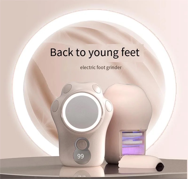 LED Screen Foot Grinder Wirelss Dead Skin Callus Remover Mini Foot Drill 1600rpm 2000rpm 2800rpm with 3 Grinding Heads
