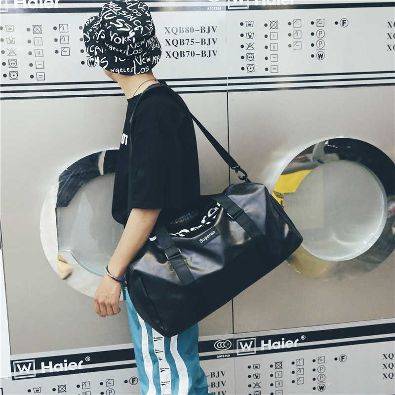 Duffel Bags New Portable Letter Business Travel Bag Pu Men s and Women s Sports Fitness Short Distance Light Storage Luggage 230406, Black9
Duffel Bags New Portable Letter Business Travel Bag Pu Men s and Women s Sports Fitness Short Distance Light Storage Luggage 230406, Black9