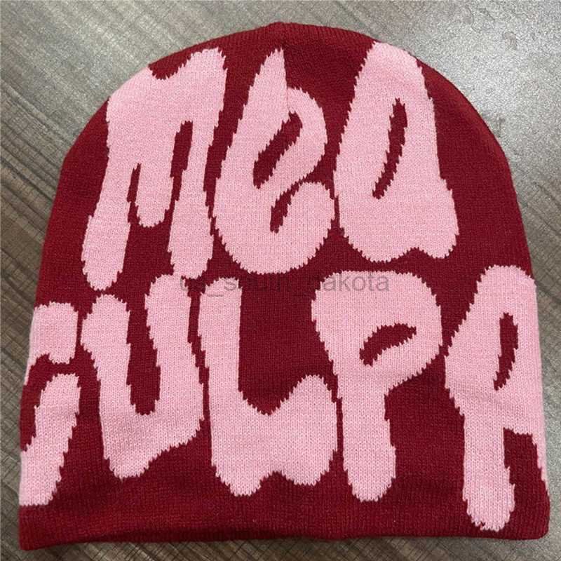 Berets MEA CULPA Knitting Beanie Men Women Paragraph Quality Wool Ins Net Red Design Beanies Cold Warm Fashion Y23, Red pink 
Berets MEA CULPA Knitting Beanie Men Women Paragraph Quality Wool Ins Net Red Design Beanies Cold Warm Fashion Y23, Red pink