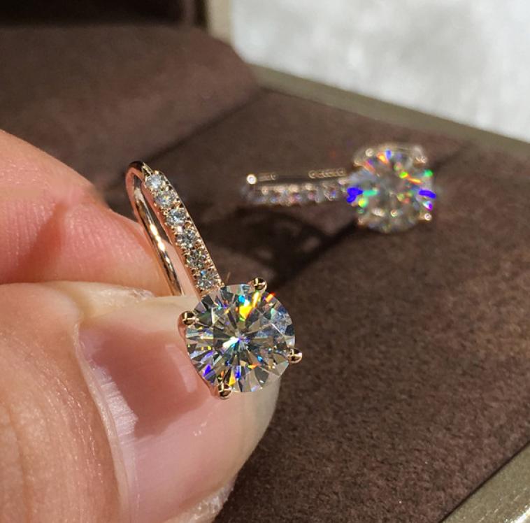 Shining 18K Platinum Plated Square Zircon Hoop Drop Earring Women Men No Fading No Allergies Daily Party Jewelry