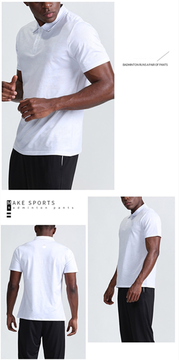Sports Men's Polo Shirt Mens Quick Dry Sweat-wicking Workout Short Top Men Workout Short Sleeve L80