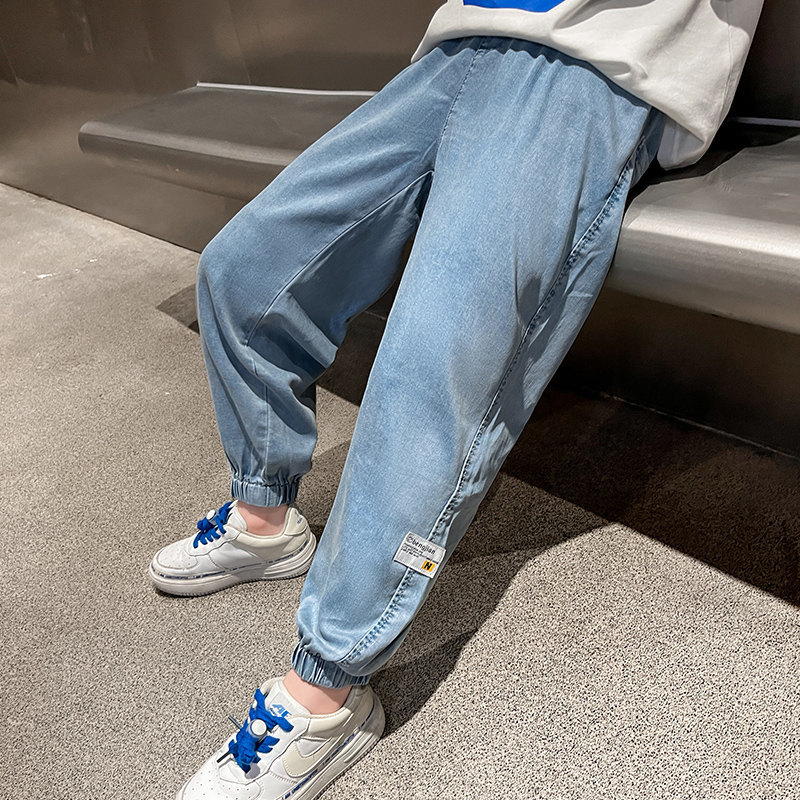 Jeans Summer Boys' Arrival in Korea Thin Full Length Leisure Mosquito Proof Pants High Quality Children's School Solid Trousers 230406