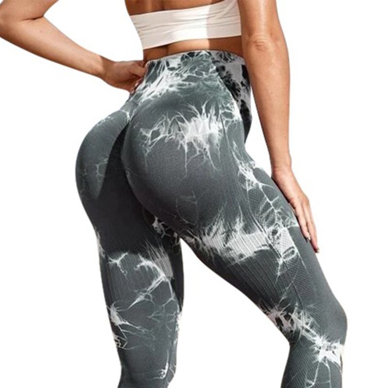 Yoga Outfits Seamless Tie Dye Leggings Women Sexy Fitness Gym Legging Push up High waist Sport Pants Clothing 230406