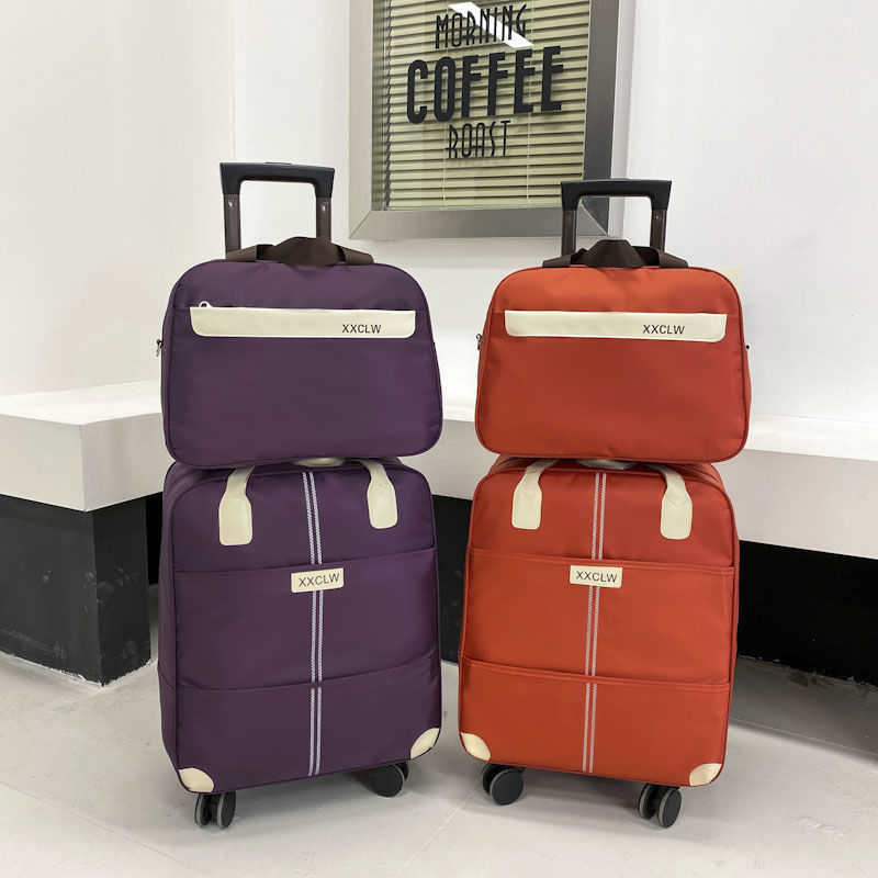 2022 New Rod Luggage Bag Large Capacity Travel Bag Women's and Men's Lightweight Luggage Bag Portable Storage Bag Universal Wheel