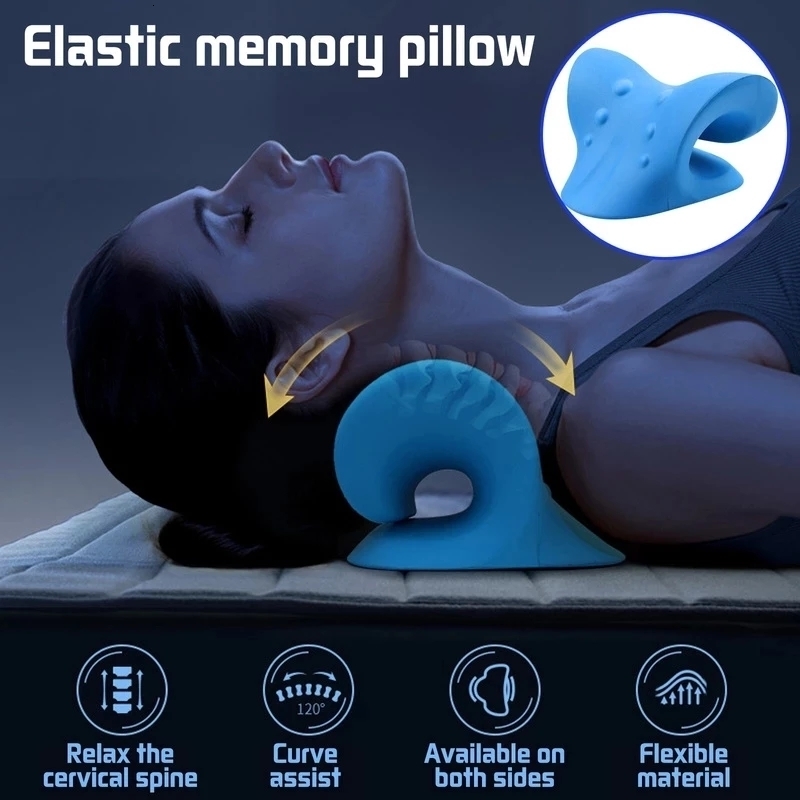 Integrated Fitness Equip Neck Shoulder Stretcher Pain releaser Cervical Traction Device Pillow for Relief Spine Alignment 230406