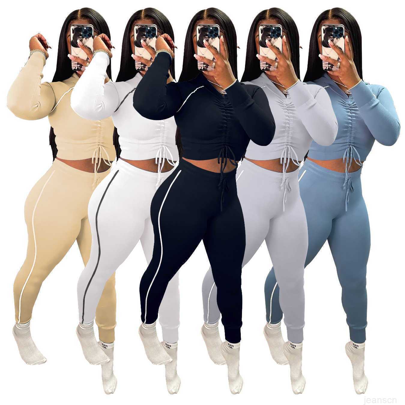 Designers Women sports tracksuits Clothes 2023 pleated hooded long sleeved trousers two piece set solid color elastic suit Women, Khaki
Designers Women sports tracksuits Clothes 2023 pleated hooded long sleeved trousers two piece set solid color elastic suit Women, Khaki