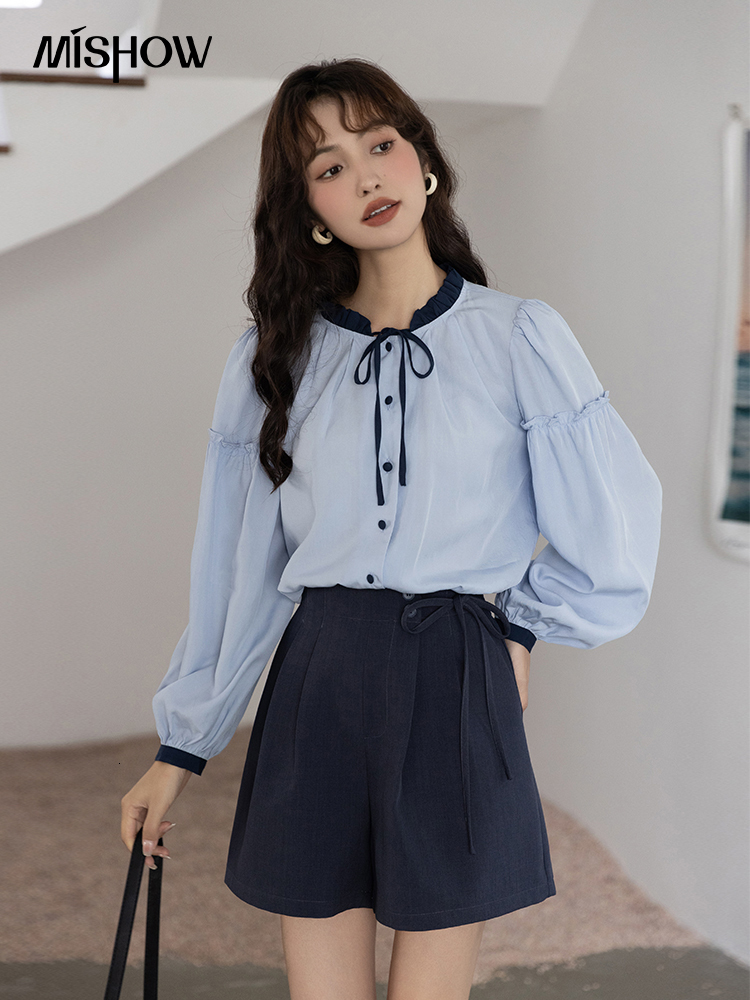 Women's Shorts MISHOW Office Lady Shorts Women Autumn Korean Loose Bandage High Waist Wide Leg Pants Solid Bandage Casual Trousers MXB32K0473 230