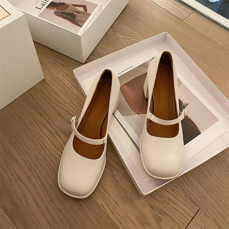 Dress for High Round Toe with Chunky New Mary Jane Shoes Heels Women 230404