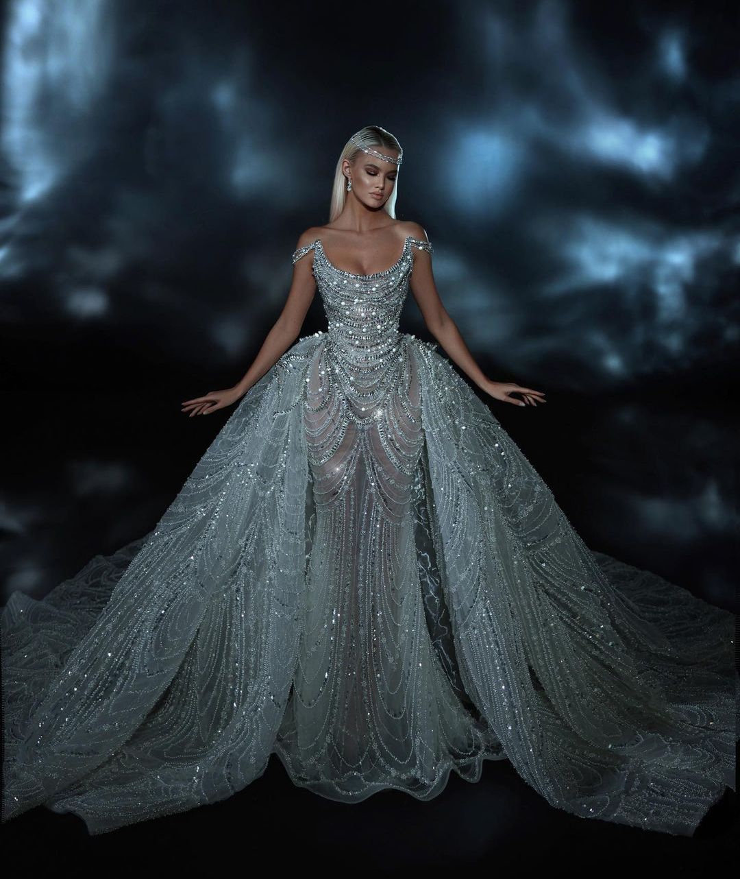 Sexy Mermaid Wedding Dresses Sleeveless V Neck Off Shoulder Beaded Sequins Appliques 3D Lace Hollow Dias Bead Bridal Gowns Plus Size Vestido de novia 