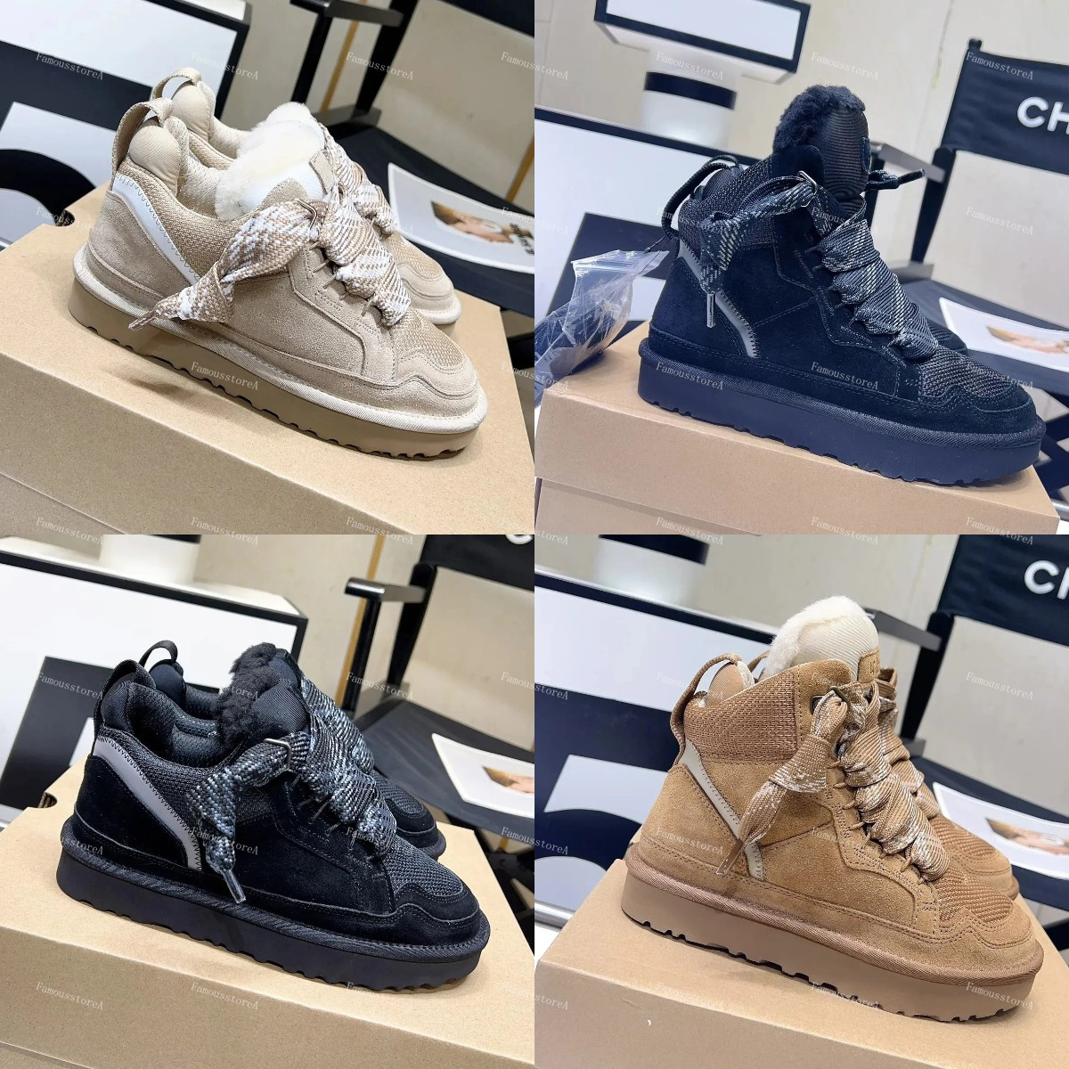 Designer Boots Tasman Lowmel Sand Trainer Platform Boot Australia Snow Boots Women Ankle Booties Sheepskin Women Winter Boot