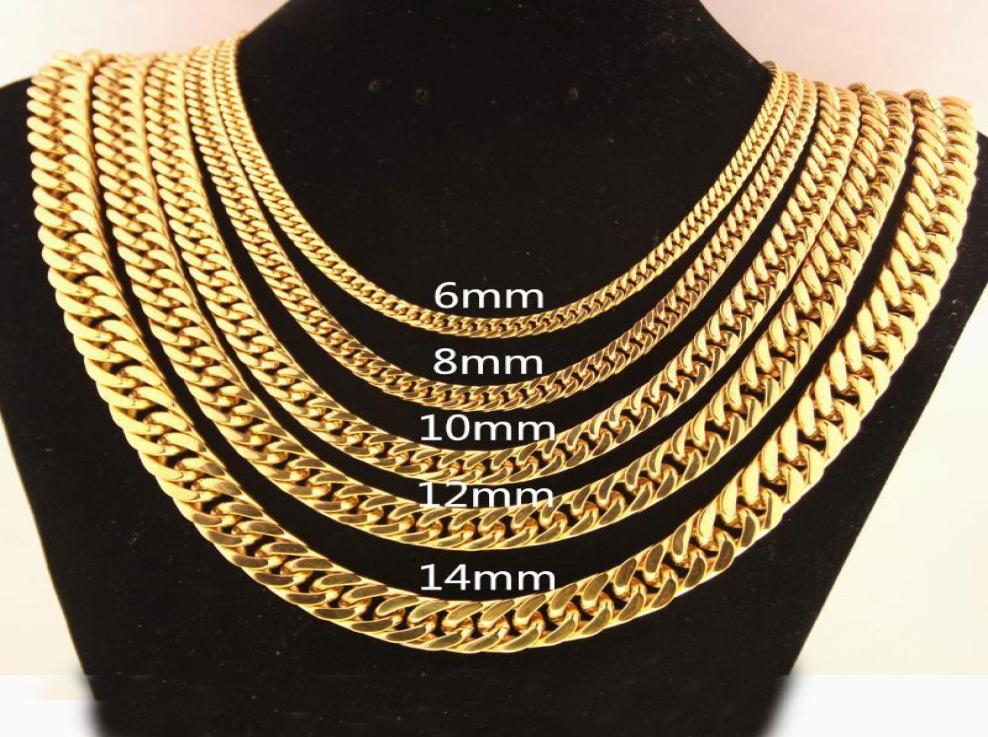 Chains 681012141719mm Width Trendy Gold Chain For Men Women Hip Hop Jewelry Stainless Steel Curb Necklace Jewelery