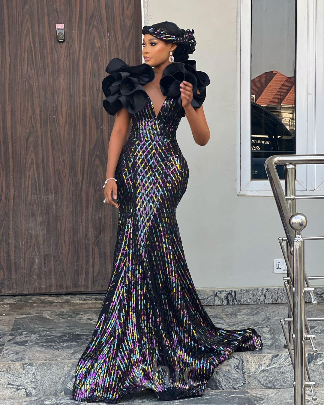 2023 Arabic Aso Ebi Black Mermaid Prom Dress Sequined Lace Sexy Evening Formal Party Second Reception Birthday Engagement Gowns Dresses Robe De Soiree