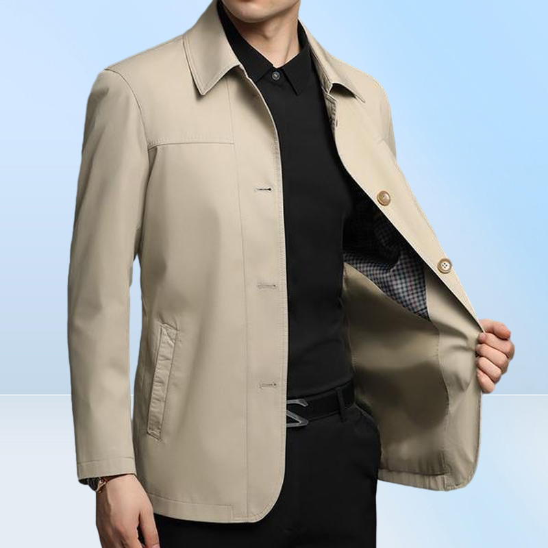 Men039s Jackets Business Shirt Jacket Men Autumn Casual Coat Button Up Tops Office Work Clothes 1184697