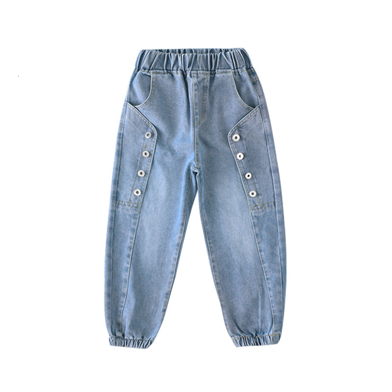 Jeans Spring Children's Clothing Boys' Casual Fashion Bag Feet Loose Fit All Matching Jeans Small and Medium Jeans for Children 230406