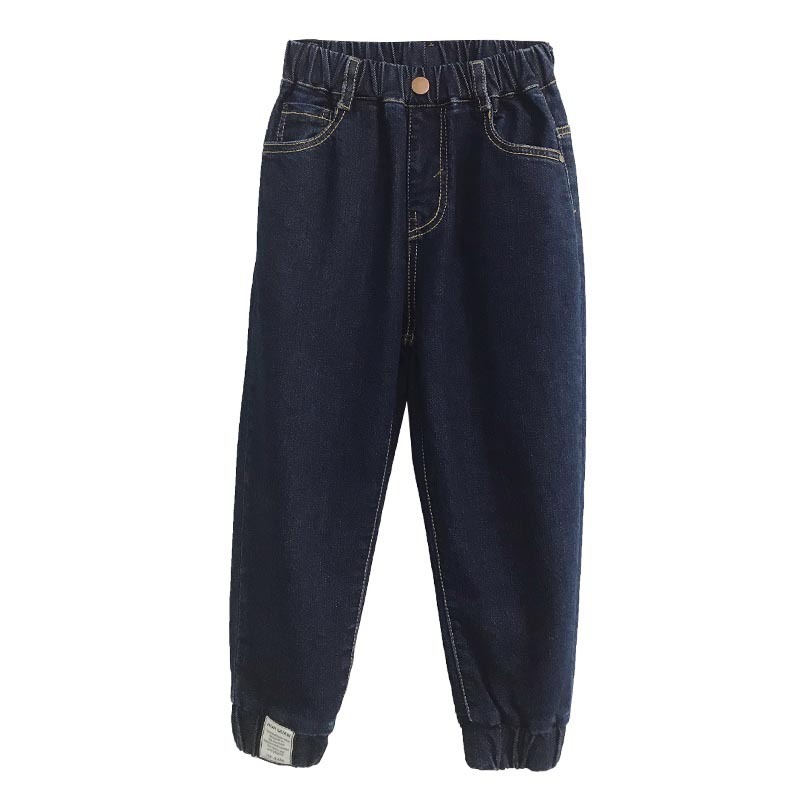 Jeans Spring and Autumn Boys' Jeans Medium to Large Children's Pants Korean Winter Plush Integrated Casual 230406