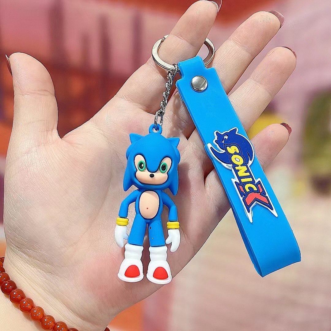 Decompression Toy Mouse Little Hedgehog Sonic Keychain Car Animation Cartoon Pendant Bag