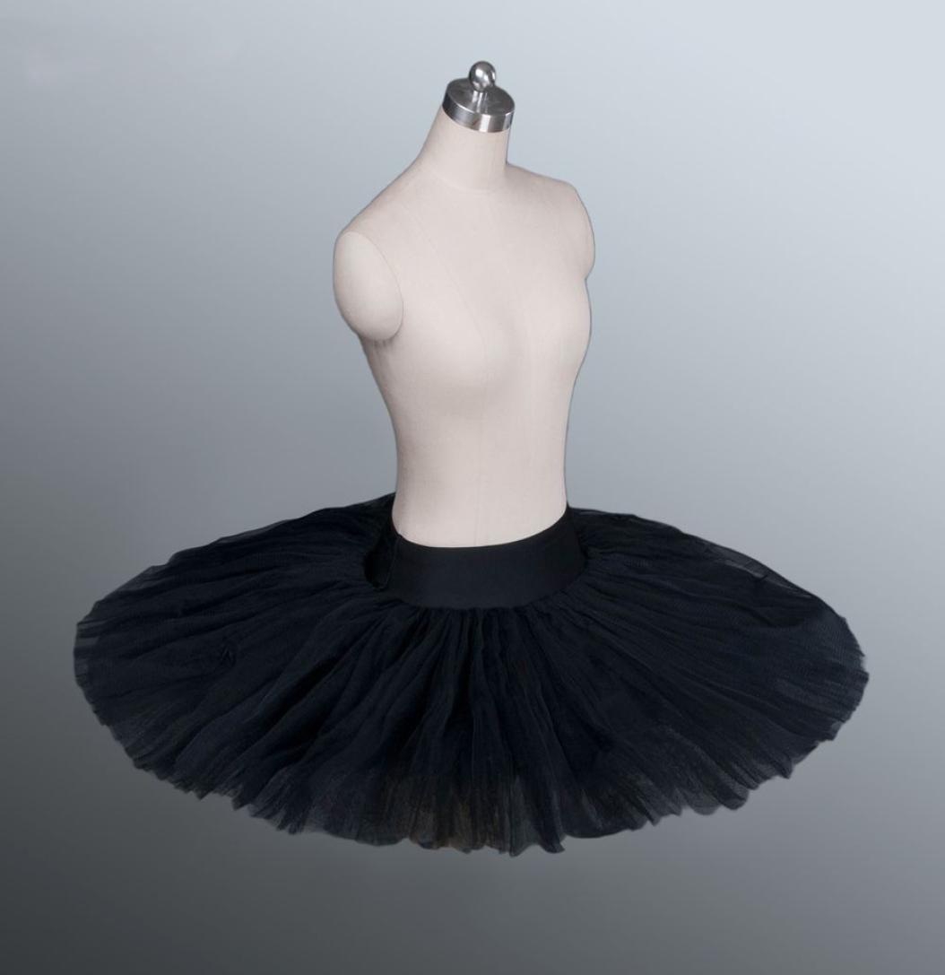 Firm Tulle Black Professional Half Ballet Tutu Professional Ballet Tutus Pancake Practice Rehearsal Platter Ballet Half Tutus CX20