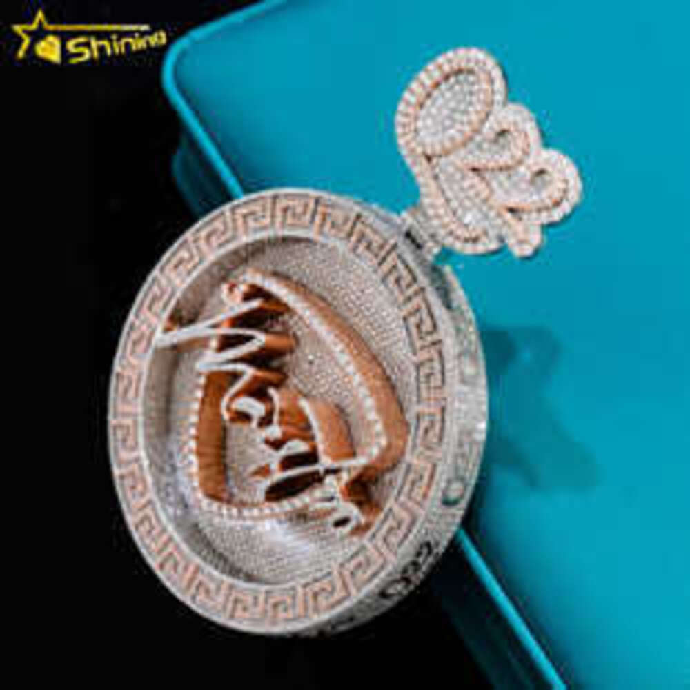 Custom pendant Trendy Jewelry Sterling Sier Iced Out Cuban Chain Hip Hop Necklace Moissanite Pendant