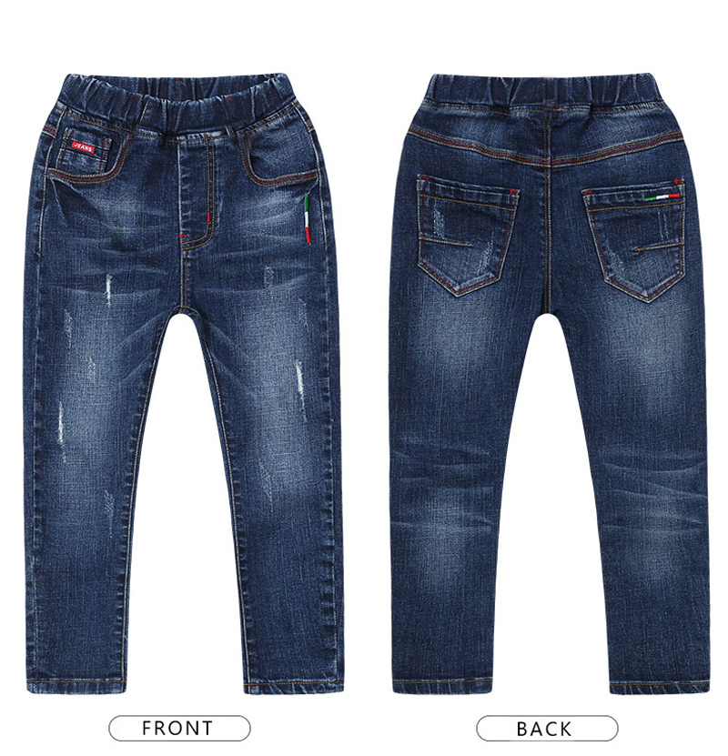 Jeans IENENS 4-11 Year Old Boys' Clothing Slim Straight Jeans Classic Bottom Children's denim Clothing Pants Children's Boys' Casu