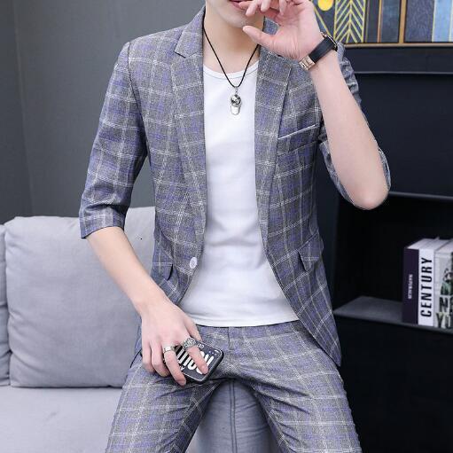 Men's Suits Blazers Men's casual medium long sleeved jacket 230406