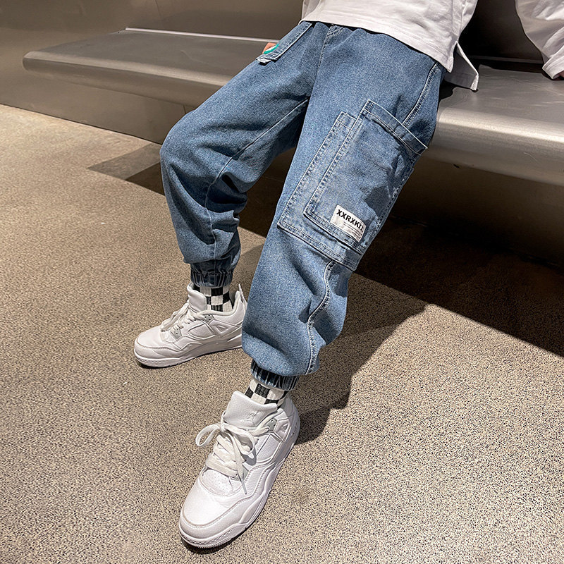 Jeans Autumn Children's Boys' Jeans Baby Clothing Classic Pants Children's Jeans Trousers Baby Boys' Casual Bottom Sports Pants 4-