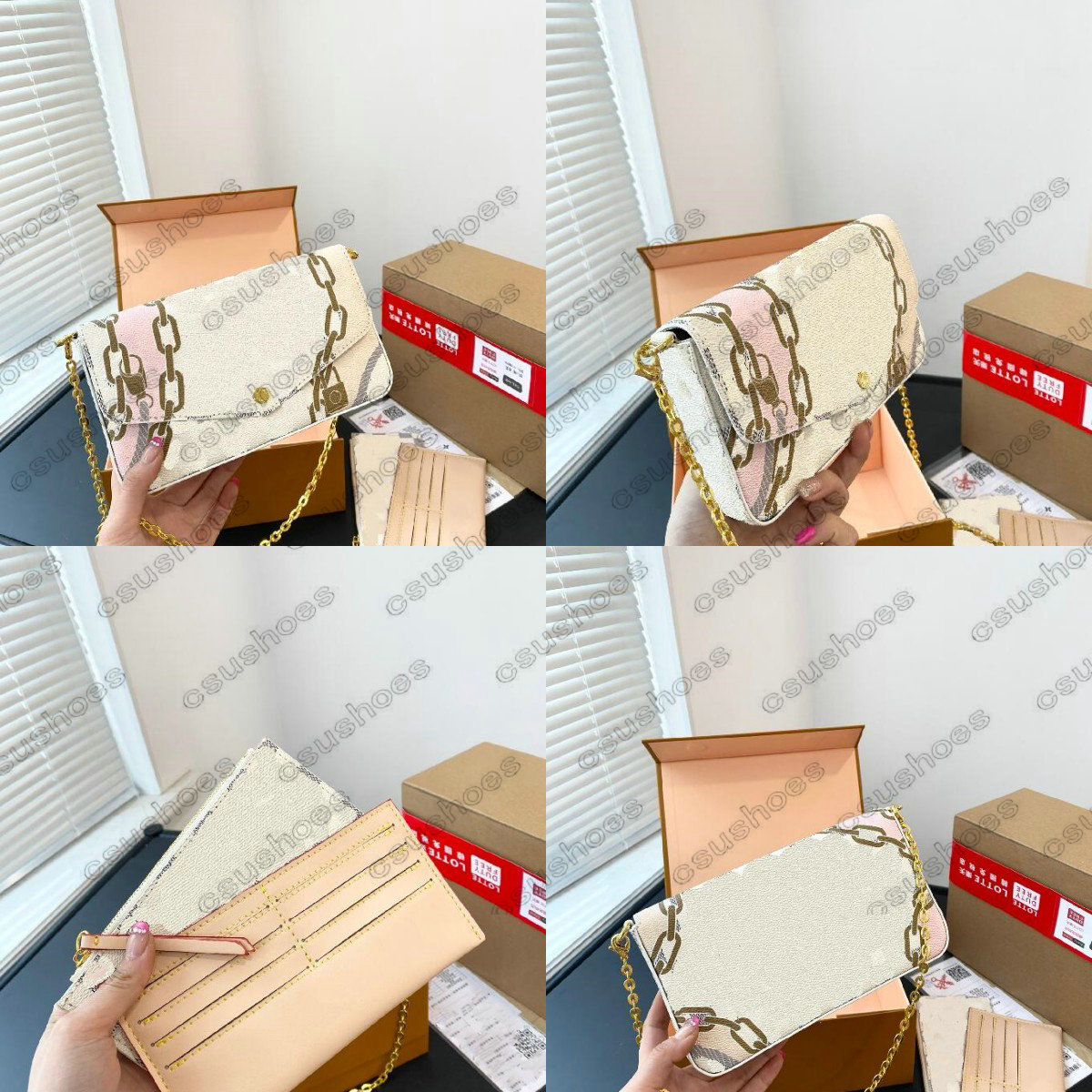 Pochette Felicie Chains Bag N40466 3piece New Spring Nautical Women Designer Wallet Handbag Cross Body Purse Handbags Shoulder Ropes And Chains
Pochette Felicie Chains Bag N40466 3piece New Spring Nautical Women Designer Wallet Handbag Cross Body Purse Handbags Shoulder Ropes And Chains