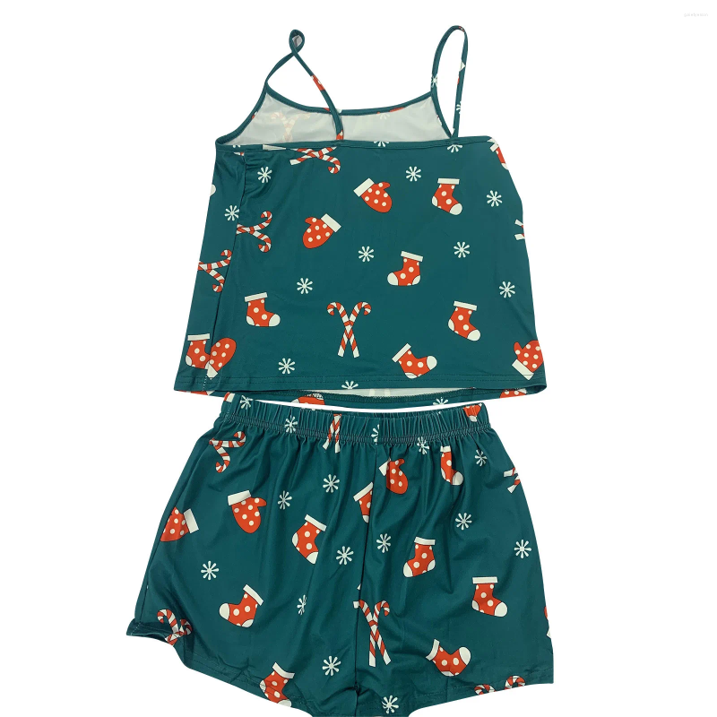 Women S Pajama Christmas Button Pajama Set 2024 Women S Summer Fashion Printed Holiday Retro Harajuku Short Sleeve Casual T-shirt