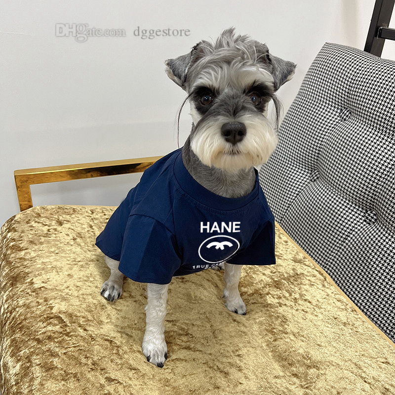 Designer Dogs Clothes Brand Apparel with Classic Letters Summer Soft and Breathable Dog Cotton Pet T-shirt for Small Doggy Schnauze Poodle White XXL A