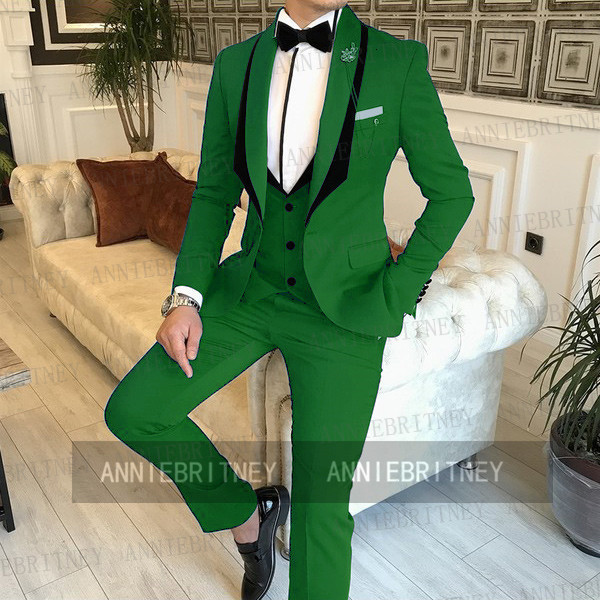 Men's Suits Blazers Royal Blue Set Men's 3 Piece Customized Men's Bridal Dress Evening Dress Fashion Party Business Jacket Tank Top Tro