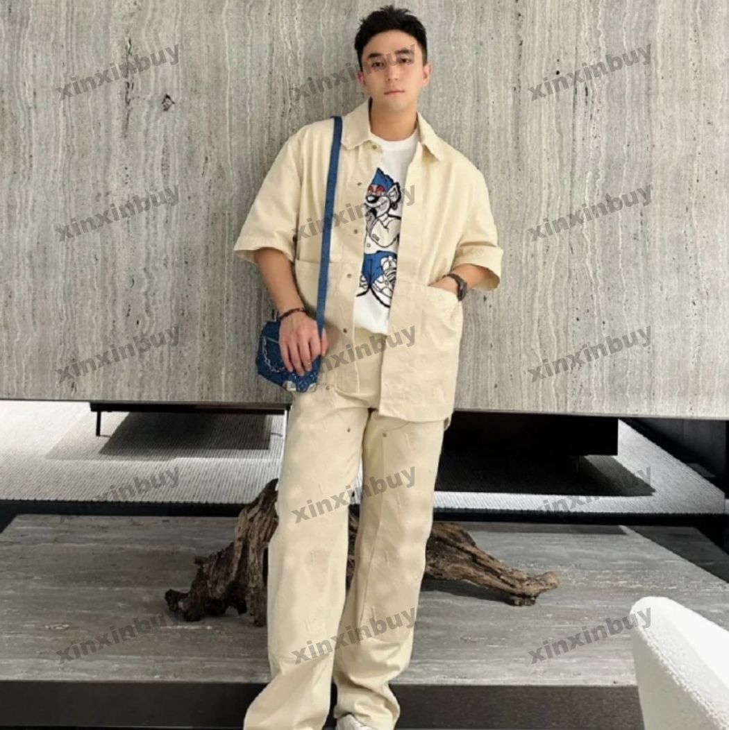 xinxinbuy Men designer Tee t shirt 23ss Paris Emboss letter Denim shirt Milan short sleeve cotton women Black White blue apricot XS-2XL, 01
xinxinbuy Men designer Tee t shirt 23ss Paris Emboss letter Denim shirt Milan short sleeve cotton women Black White blue apricot XS-2XL, 01