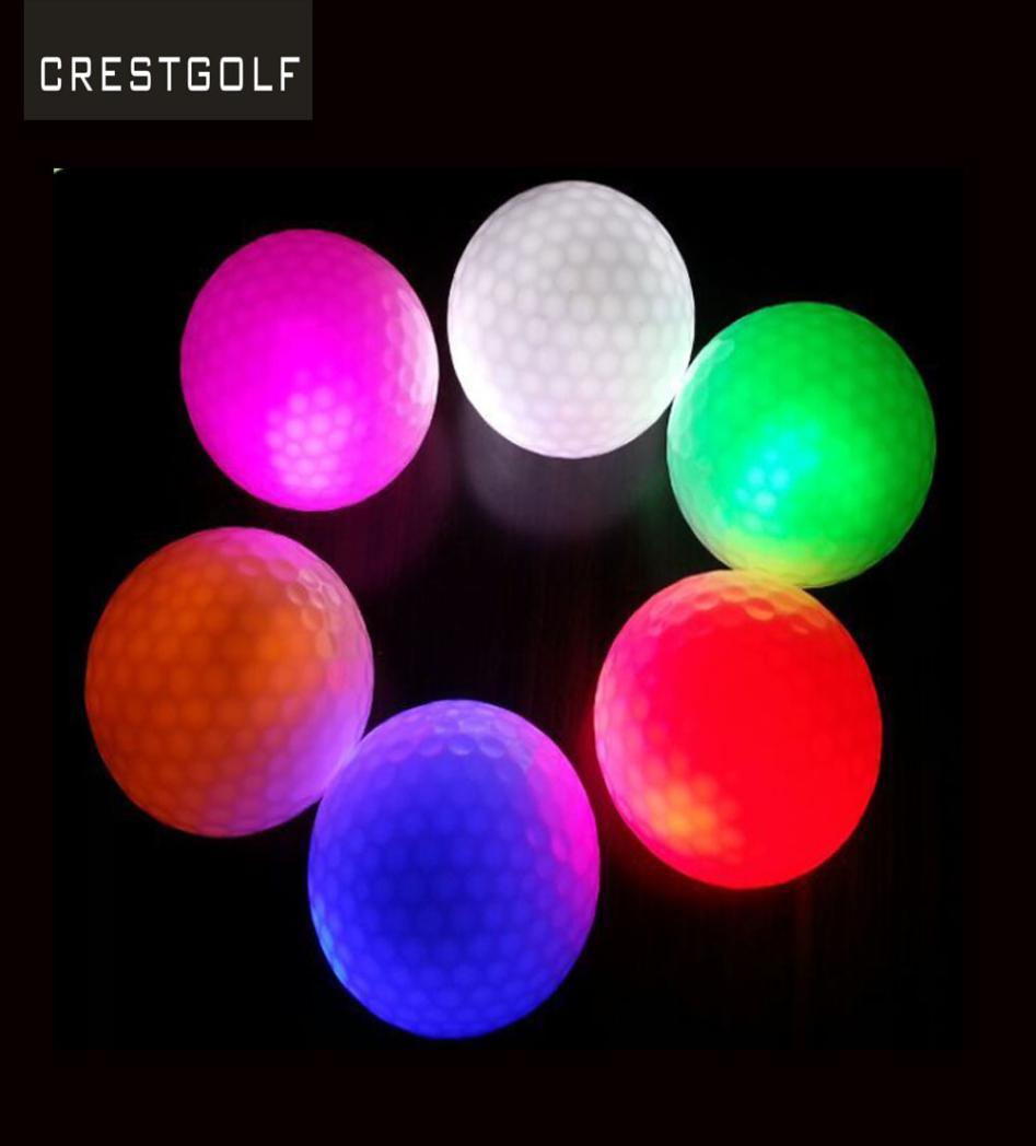 GOLDBALL Night Golf Balls Hitting Ultra Bright Glow Golf Ball LED Ball Two Layer Golf Practice Balls