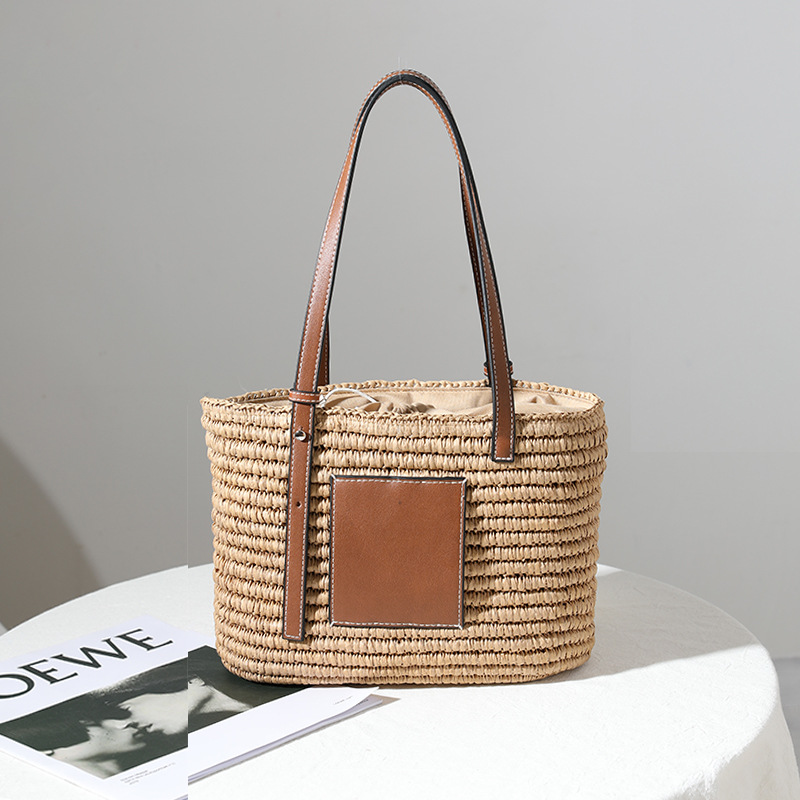 Straw Bag Fashion One-Shoulder Portable Hand-Woven Bag Women's Rattan Weave Bags All-Match Square Vegetable Basket Bags, Aspic
Straw Bag Fashion One-Shoulder Portable Hand-Woven Bag Women's Rattan Weave Bags All-Match Square Vegetable Basket Bags, Aspic