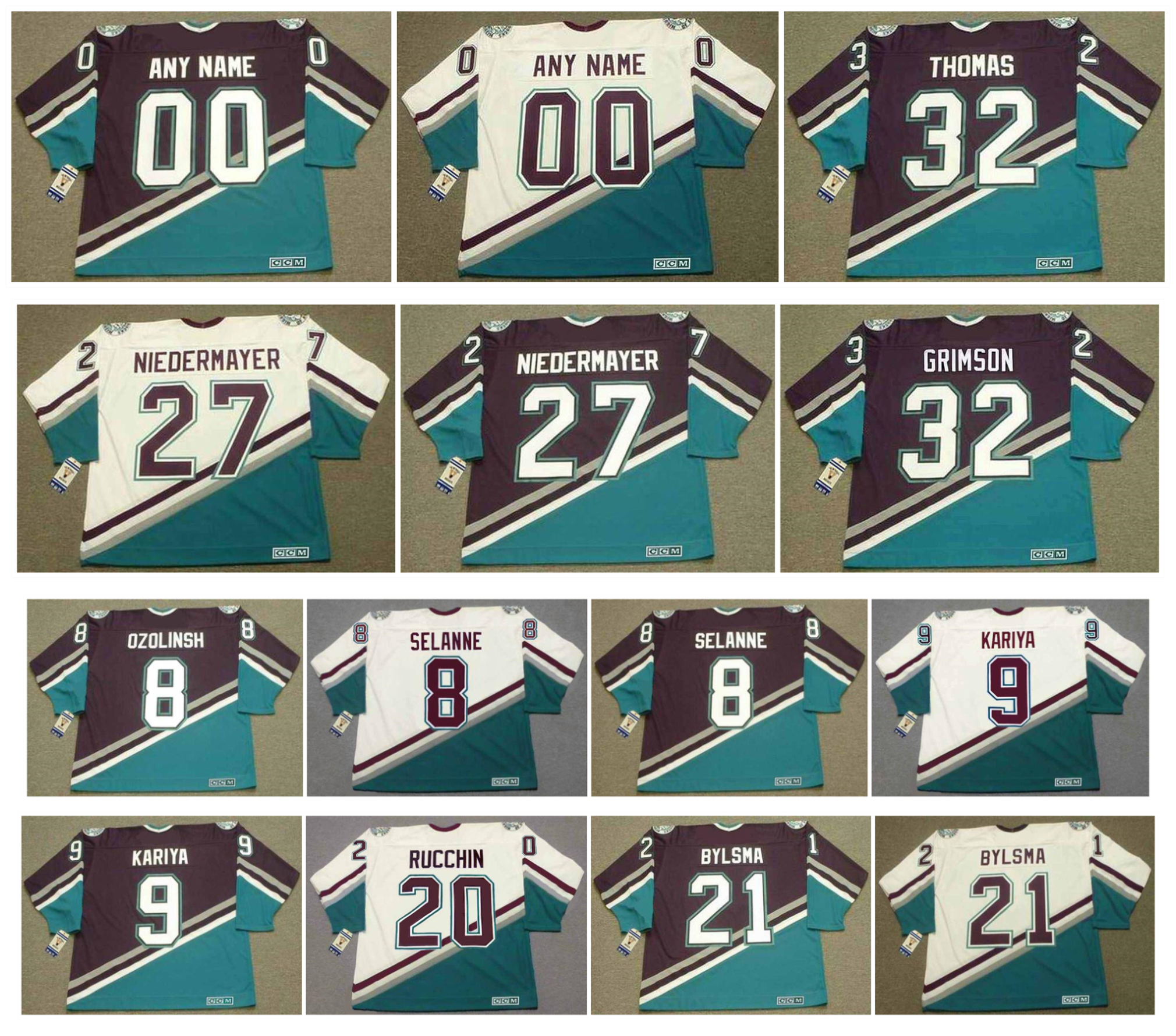 Ducks TEEMU SELANNE CCM Throwback Hockey Jersey Anaheim Mighty PAUL KARIYA STEVE RUCCHIN DAN BYLSMA SCOTT NIEDERMAYER STU GRIMSON SANDIS OZOLINSH THOMAS Size S-4XL, As pic
Ducks TEEMU SELANNE CCM Throwback Hockey Jersey Anaheim Mighty PAUL KARIYA STEVE RUCCHIN DAN BYLSMA SCOTT NIEDERMAYER STU GRIMSON SANDIS OZOLINSH THOMAS Size S-4XL, As pic