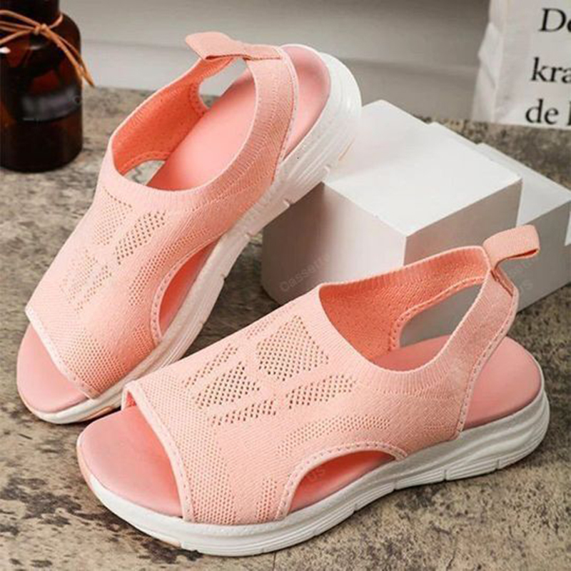 Summer Sport Washable Sgback New Orthopedic Slide Women Platform Sandals Soft Wedges Shoes Casual Footwear 230404