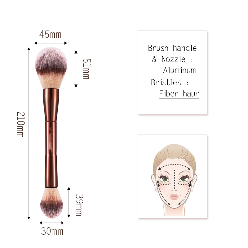 Hourglas Losse Powder Makeup Brush Double-ended Face Powder Cosmetics Brush Ultra Soft Synthetic Hair