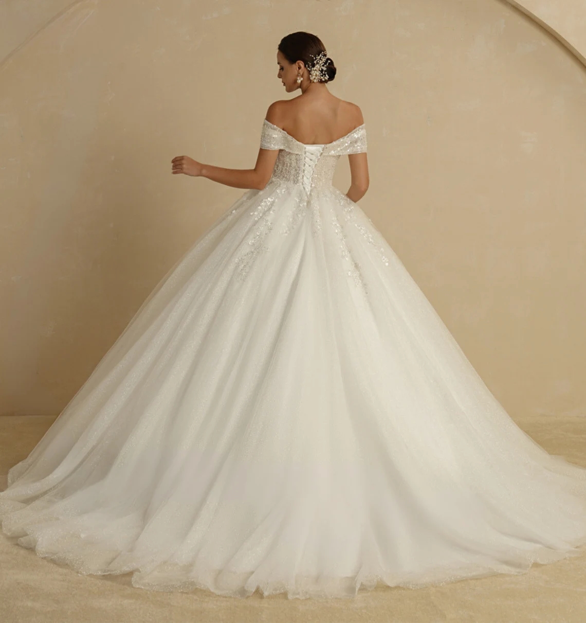 Exquisite Floral Wedding Dresses Spaghetti Off The Shoulder Straps Sweep Train Bridal Gowns Backless Zipper Vestido De Novia